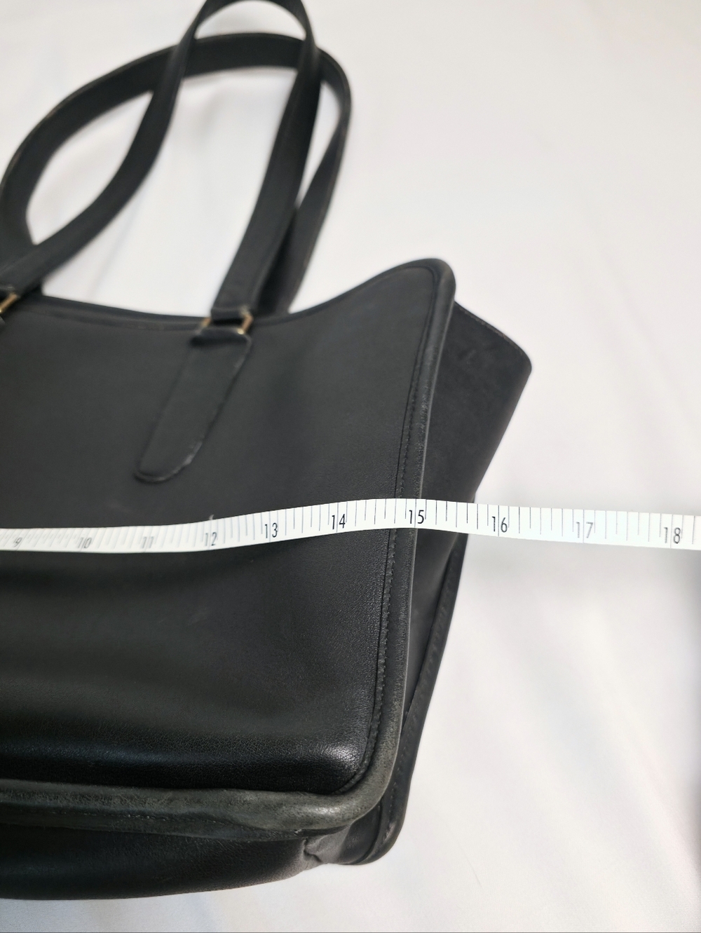 PROJECT Vintage Coach Marketing Tote Black Leather Laptop Briefcase Large Purse - Picture 14 of 16